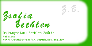 zsofia bethlen business card